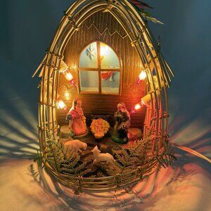 Rossini Electrified Holy Night Family Christmas Nativity Vintage 1960s Kitsch